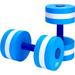 High-Density EVA-Foam Dumbbell Set Water Weight Soft Padded Water Aerobics Aqua Therapy Pool Fitness Water Exercise (Striped Blue Large)