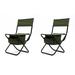 2-piece Folding Outdoor Chair with Storage Bag Portable Chair for indoor Outdoor Camping Picnics and Fishing Green