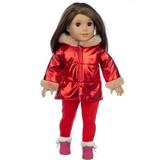 Fridja 18 Inch Girl Doll Clothes Accessories 2 Pcs Winter Doll Costume Dress Set Includes Coat Leggings Doll Outfits Fits All 18 Baby Doll Clothing Dress Up