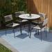 Afuera Living Modern Stainless Steel Outdoor Dining Set 5 Piece in White