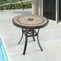 Boyel Living 31 Patio Cast Aluminum Bistro Table Tile-Top Aluminum Patio Dining Round Table for Outdoor Garden Porch