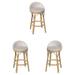 Home Square Outdoor Rattan Counter Stool in Beige &White - Set of 3