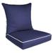 HElectQRIN O Linen Outdoor/Indoor 2-Piece Deep Seat Cushion Set for Patio Furniture Navy Blue