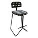 Outdoor/Indoor Metal Bar Stool 30 - Nikki - Gray Striped Fabric - Black Frame