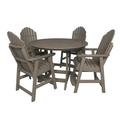 highwood Hamilton 5-piece Outdoor Dining Set - 48 Round Table Counter-height Woodland Brown