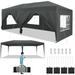 HOTEEL 10x20 Pop Up Canopy Tent for Parties Easy Up Outdoor Gazebo Commercial Event Tent with 6 Sidewalls & 4 Sandbags & Top Reinforced for Wedding Backyard Patio Gray