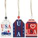 3Pcs Patriotic Hanging Wooden Signs Fourth of July Decoration Independence Day America Wooden Signs