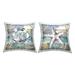 Stupell Industries Nautical Sea Life Stripes Square Decorative Printed Throw Pillow 18 x 18 Set of 2