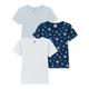 Petit Bateau - T-Shirt Stars 3Er Pack In Blau, Gr.134/140