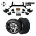 Hardcore Parts 6 Drop Axle Lift Kit for EZGO MPT/WORKHORSE 1200 (1994.5-2001.5) Golf Cart with 14 Machined/Black Vampire Wheels and 23 x10 -14 DOT rated All-Terrain tires