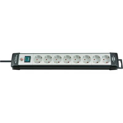 Steckdosenleiste BRENNENSTUHL "Premium-Line", schwarz (lichtgrau, schwarz), B:9cm H:50cm T:6,7cm, Steckdosenleisten, mit Schalter