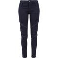 Bequeme Jeans URBAN CLASSICS "Damen Ladies Stretch Biker Pants" Gr. 26, Normalgrößen, blau (dark denim) Damen Jeans