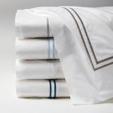 SFERRA Grande Hotel Percale Sheets - Flat Sheet, White with White Embroidery Flat Sheet, King White with White Flat Sheet - Frontgate