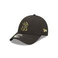 New Era New York Yankees MLB Team Outline Black Yellow 9Forty Adjustable Cap - One-Size