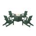 POLYWOOD® x AllModern Foldable Outdoor Adirondack Chair w/ Table Plastic in Green | 37 H x 116 W x 116 D in | Wayfair PWS1980-1-GR