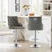 Rosdorf Park Kayveon Counter Height Swivel Stool Modern Barstool Chair Chrome Base for Kitchen Upholstered/Metal in Gray | Wayfair