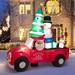 The Holiday Aisle® 8 FT Inflatable Santa Claus Driving A Car w/ LED Lights & Air Blower, Blow Up Yard Decoration | 96 H x 96 W x 48 D in | Wayfair