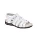 Blair Women's Haband Women’s Dr. Max™ Leather T-Strap Sandals - White - 5.5 - Medium