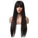 PRINxy Long Straight Wig With Bangs Hair Black Wig For Women Synthetic Natural Wig Daily Wear Party And Cosplay Premium Soft Wig Black