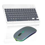 Rechargeable Bluetooth Keyboard and Mouse Combo Ultra Slim for BLU G91s and All Bluetooth Enabled Android/PC-Shadow Grey Keyboard with Titanium RGB Led Mouse