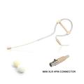 Beige Single Earhook Headset Headworn Microphone 4-Pin XLR For Shure Wireless