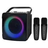 Yucurem RGB Light Center Audio 10W Bluetooth-compatible Kids Karaoke HiFi (Black)