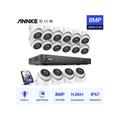 ANNKE 16CH 4K Ultra HD Poe Network Video Security System 8MP H.265+ NVR with 16Pcs 8MP Weatherproof IP Camera Support 128G TF Card With 1T Hard Drive