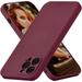 Silicone Case for iPhone 14 Pro 6.1 inch Slim Liquid Silicone Case Shockproof Full Body Protection Phone Case with Anti-Scratch Microfiber Ultra Slim Soft Bumper Cover - Wein Red