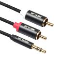 Ybeauty 3.5mm Male to 2RCA Male AUX Stereo Audio Cable Adapter Cord for Phone Speaker 0.5M