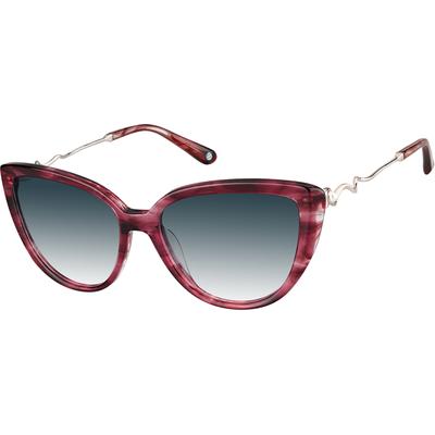 Zenni Women's Vintage Cat-Eye Rx Sunglasses Magenta Mixed Full Rim Frame