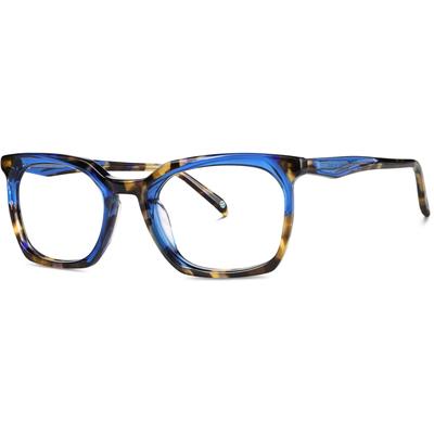 Zenni Geometric Glasses Blue/tortoiseshell Plastic Full Rim Frame