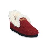Women's Textured Knit Fur Color Slipper Boot Slippers by GaaHuu in Ruby (Size S(5/6))
