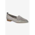 Extra Wide Width Women's Alessi Casual Flat by Bella Vita in Grey Suede Leather (Size 8 WW)