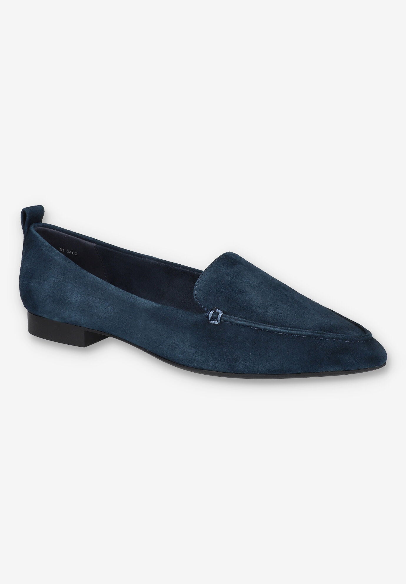 Wide Width Women's Alessi Casual Flat by Bella Vita in Navy Suede Leather (Size 12 W)