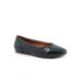 Extra Wide Width Women's Shiraz Flat by SoftWalk in Navy Patent (Size 8 WW)