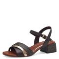 MARCO TOZZI Damen Sandalen mit Absatz mit Verstellbarem Riemen Elegant, Braun (Mocca Comb), 39