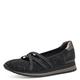 Jana Damen Ballerinas mit Riemen Vegan, Schwarz (Black/Pewter), 36 EU