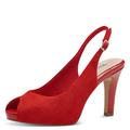 Tamaris Damen Peeptoe-Pumps Leder Banana-Absatz; RED/rot; 38 EU