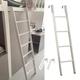 Replacement White Twin Bunk Bed Ladder Only, Rv Bunk Bed Ladder with Adjustable Hooks, Kids Adult Metal Step Climb Ladder, for Dorm Loft Home (Size : 140cm/55")