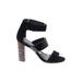 Jeffrey Campbell Heels: Slip-on Chunky Heel Casual Black Solid Shoes - Women's Size 6 1/2 - Open Toe