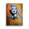 Leinwand Bild, Marilyn Monroe Porträt Pop Kultur Ikone, Pop Art Wandbild orange