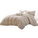 Kile Modern 6 Piece King Size Duvet Comforter Set, Beige Medallion Pattern