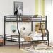 Full XL Over Queen Metal Bunk Bed, Convertible Bunk Bed Frame with Ladder for Kids,Toddlers,Teens,No Box Spring Needed