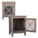 Wood Nightstand (Set of 2) Storage Bedside Cabinet with X-shaped Door for Bedroom End Table Coffee Side Table