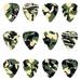 Exotic Plectrums - Celluloid Woodland Camouflage Guitar Or Bass Pick - 0.71 mm Medium Gauge - 351 Shape - 12 Pack