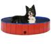 moobody Foldable Dog Swimming Pool PVC Collapsible Pet Bathing Tub Portable Large Small Cat Dog Pet Pool for Indoor and Outdoor Red 63 x 11.8 Inches (Diameter x H)