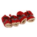 Farfi 4Pcs/Set Pet Dog Puppy Non-Slip Soft Shoes Covers Rain Boots Footwear for Home (Red Add Velvet 1.97 *1.57 )