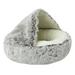 Cat Bed Round Plush Fluffy Hooded Cat Bed Cave Cozy for Indoor Cats or Small Dog beds Soothing Pet Beds Doughnut Calm Anti-nxiety Dog Bed coffee