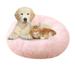 Dog Bed & Cat Bed Calming Anti-Anxiety Donut Dog Cuddler Bed Machine Washable Round Pet Bed Comfy Faux Fur Plush Dog Cat Bed for Dogs and Cats Light pink