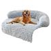 Medium Calming Dog Bed Dog Sofa Couch Beds for Medium Dogs and Cats Fluffy Plush Dog Mats for Furniture Protector with Washable Cover Light grey